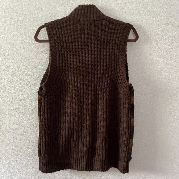 Michael michael kors Brown fur Buckle Vest NWT - Picture 7 of 8